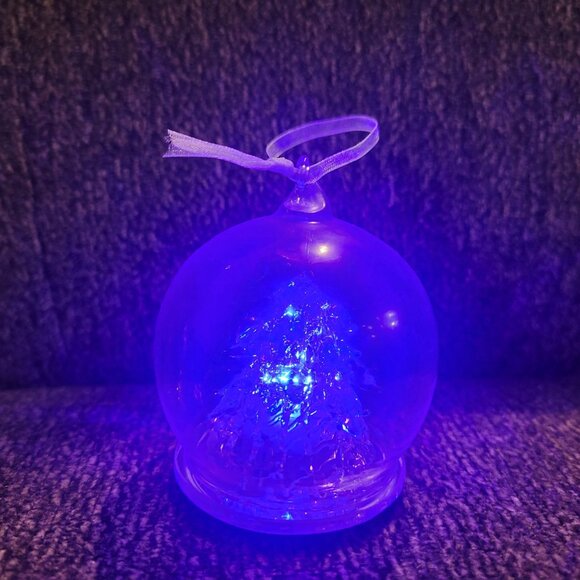 Glass Christmas Tree Ornament With Multicolor LED Lights - Picture 4 of 7
